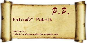 Palcsó Patrik névjegykártya