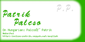 patrik palcso business card